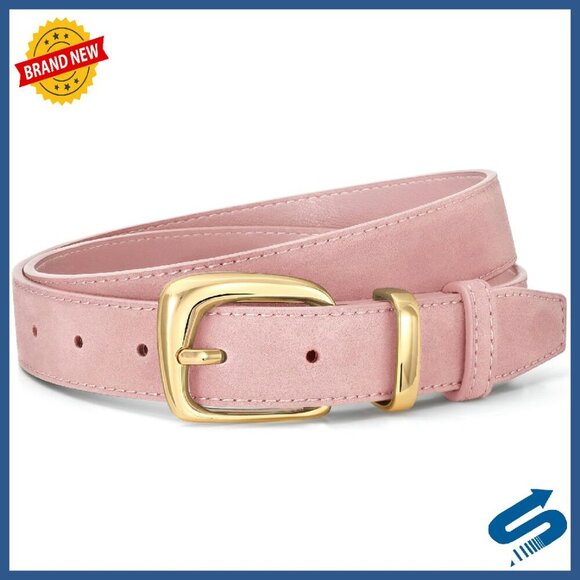 Women\'s Suede Leather Belt with Gold Buckle for Dresses Jeans main image 7